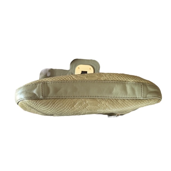 Longchamp Python Embossed Shoulder Bag | Green Leather Satchel Purse Y2k Street - Picture 13 of 16